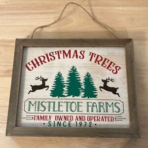 8x10 hanging Mistletoe farms Christmas tree sign